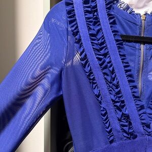 WOW Couture Vibrant Blue Ruffle Detail Mini Dress